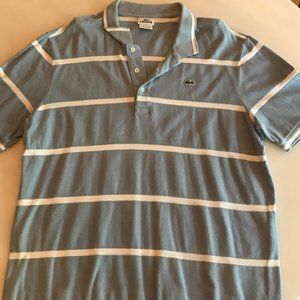 Lacoste Light Blue/ White Striped Polo Size 6